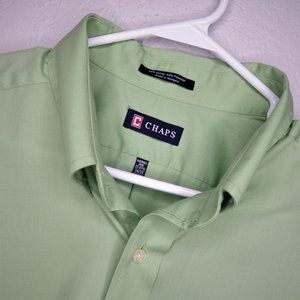 Chaps Long Sleeve Dress Shirt Soft Green 17 1/2x35